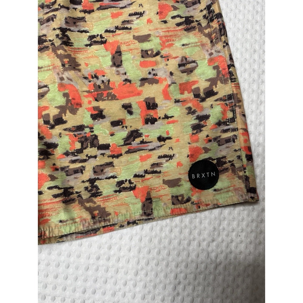 Brixton Lightweight Board Shorts Swim Trunks Abstract Men's SZ 32 Logo Tropical - Picture 3 of 7